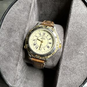 Timex Women Watch Silver Gold Stainless Steel Brown Leather WR Beige Quartz